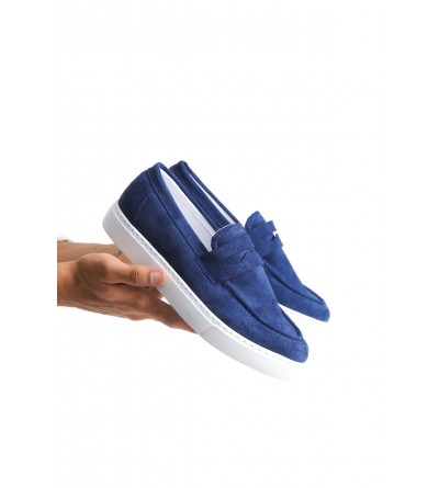 SLW180 Estilo X Bağcıksız Süet Erkek Günlük Spor Klasik Ayakkabı SBT - Lacivert