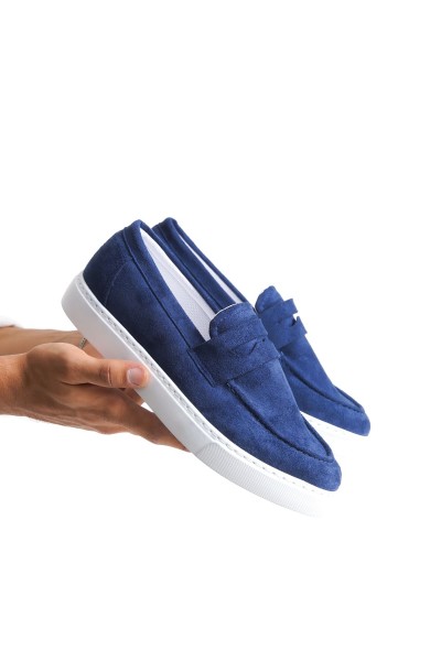SLW180 Estilo X Bağcıksız Süet Erkek Günlük Spor Klasik Ayakkabı SBT - Lacivert