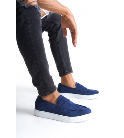 SLW180 Estilo X Bağcıksız Süet Erkek Günlük Spor Klasik Ayakkabı SBT - Lacivert