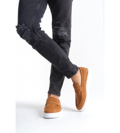 SLW180 Estilo X Bağcıksız Süet Erkek Günlük Spor Klasik Ayakkabı SBT - Taba