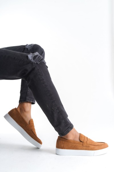 SLW180 Estilo X Bağcıksız Süet Erkek Günlük Spor Klasik Ayakkabı SBT - Taba