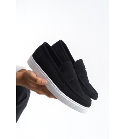 SLW180 Estilo X Bağcıksız Süet Erkek Günlük Spor Klasik Ayakkabı SBT - Siyah