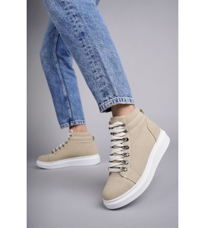 SLW206 Ottawa Bağcıklı Süet Erkek Günlük Spor Bot BT - Krem