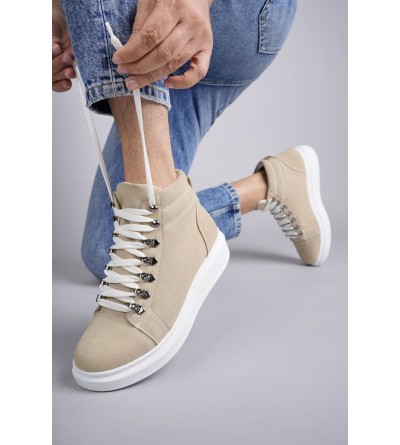 SLW206 Ottawa Bağcıklı Süet Erkek Günlük Spor Bot BT - Krem