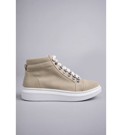 SLW206 Ottawa Bağcıklı Süet Erkek Günlük Spor Bot BT - Krem