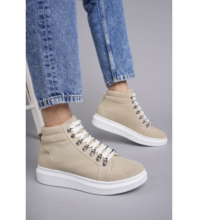 SLW206 Ottawa Bağcıklı Süet Erkek Günlük Spor Bot BT - Krem