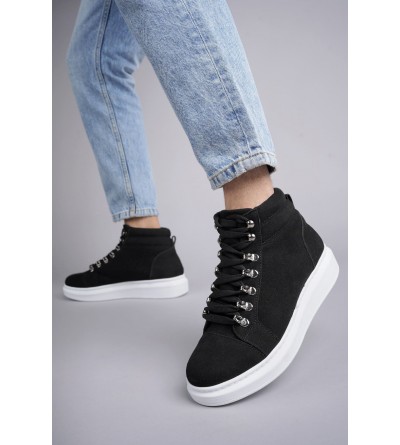 SLW206 Ottawa Bağcıklı Süet Erkek Günlük Spor Bot BT - Siyah