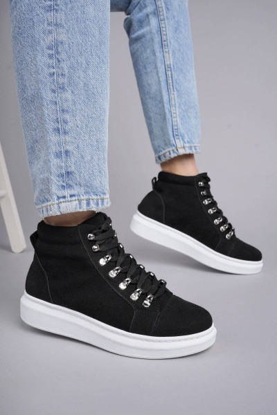 SLW206 Ottawa Bağcıklı Süet Erkek Günlük Spor Bot BT - Siyah