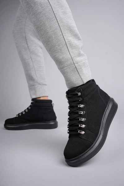 SLW206 Ottawa Bağcıklı Süet Erkek Günlük Spor Bot ST - Siyah