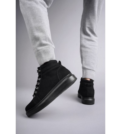 SLW206 Ottawa Bağcıklı Süet Erkek Günlük Spor Bot ST - Siyah