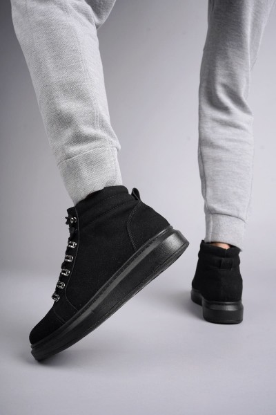 SLW206 Ottawa Bağcıklı Süet Erkek Günlük Spor Bot ST - Siyah
