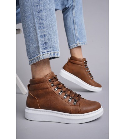 SLW206 Ottawa Bağcıklı Cilt Erkek Günlük Spor Bot BT - Taba