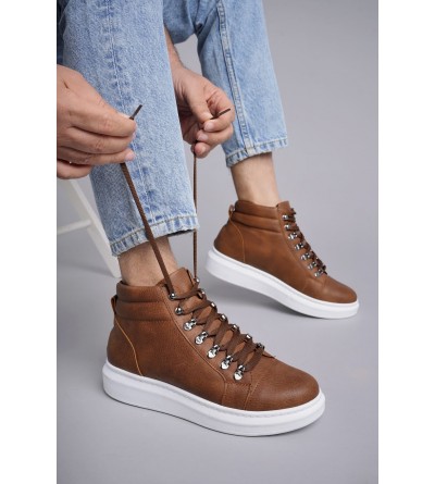 SLW206 Ottawa Bağcıklı Cilt Erkek Günlük Spor Bot BT - Taba