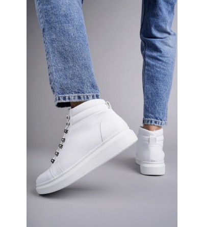 SLW206 Ottawa Bağcıklı Cilt Erkek Günlük Spor Bot BT - Beyaz