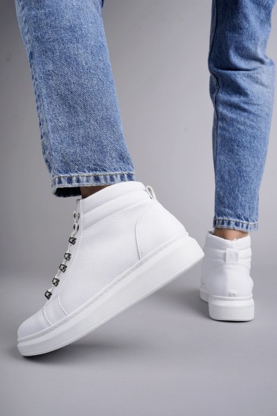 SLW206 Ottawa Bağcıklı Cilt Erkek Günlük Spor Bot BT - Beyaz