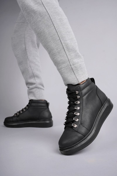 SLW206 Ottawa Bağcıklı Cilt Erkek Günlük Spor Bot ST - Siyah