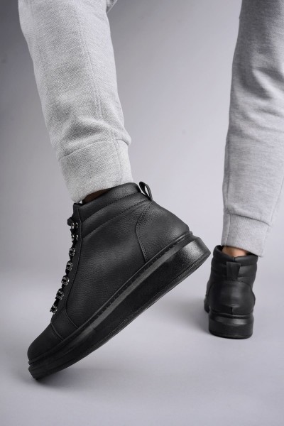 SLW206 Ottawa Bağcıklı Cilt Erkek Günlük Spor Bot ST - Siyah