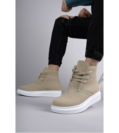 SLW207 Oslo Bağcıklı Süet Erkek Günlük Spor Bot BT - Krem