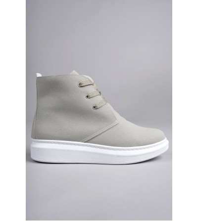 SLW207 Oslo Bağcıklı Süet Erkek Günlük Spor Bot BT - Gri