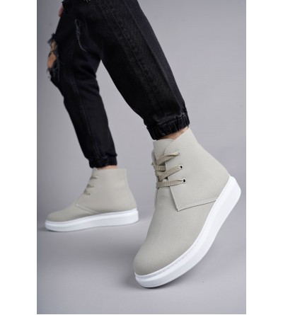 SLW207 Oslo Bağcıklı Süet Erkek Günlük Spor Bot BT - Gri