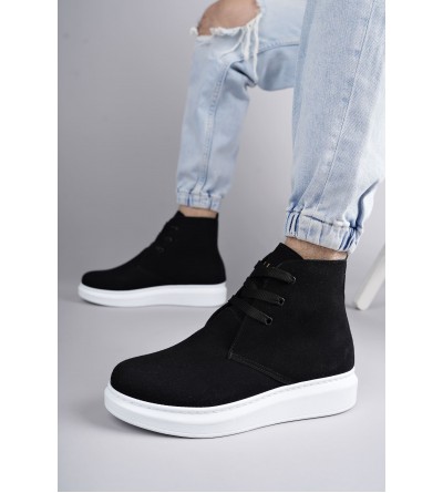 SLW207 Oslo Bağcıklı Süet Erkek Günlük Spor Bot BT - Siyah