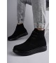SLW207 Oslo Bağcıklı Süet Erkek Günlük Spor Bot ST - Siyah
