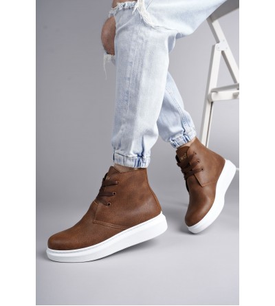 SLW207 Oslo Bağcıklı Cilt Erkek Günlük Spor Bot BT - Taba