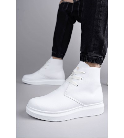 SLW207 Oslo Bağcıklı Cilt Erkek Günlük Spor Bot BT - Beyaz