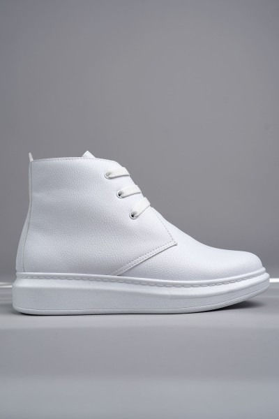 SLW207 Oslo Bağcıklı Cilt Erkek Günlük Spor Bot BT - Beyaz