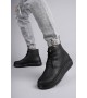 SLW207 Oslo Bağcıklı Cilt Erkek Günlük Spor Bot ST - Siyah