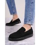 SLW180 Estilo X Bağcıksız Süet Erkek Günlük Spor Klasik Ayakkabı SST - Siyah