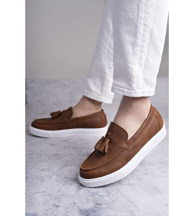 SLW153 Bloom Bağcıksız Püsküllü Cilt Erkek Günlük Spor Klasik Ayakkabı CBT - Taba