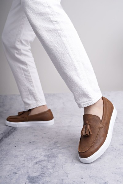 SLW153 Bloom Bağcıksız Püsküllü Cilt Erkek Günlük Spor Klasik Ayakkabı CBT - Taba SLW153 Bloom Bağcıksız Püsküllü Cilt Erkek Günlük Spor Klasik Ayakkabı CBT - Taba