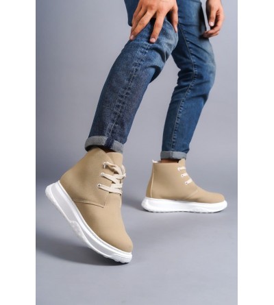 SLW204 Franca Bağcıklı Süet Erkek Spor Bot BT - Bej