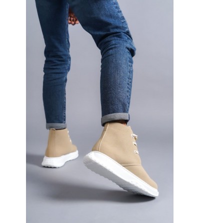 SLW204 Franca Bağcıklı Süet Erkek Spor Bot BT - Bej