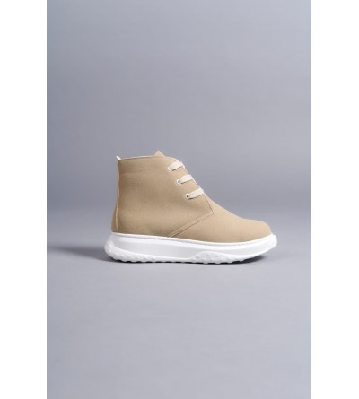 SLW204 Franca Bağcıklı Süet Erkek Spor Bot BT - Bej